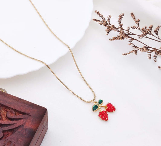 Dual Strawberry Chain Pendant